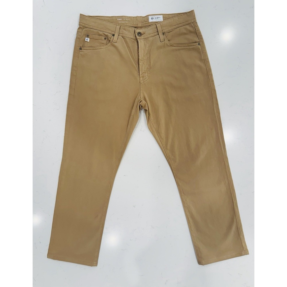 AG Adriano Goldschmied Everett Mens Slim Straight Sateen Stretch Chino 33 Tan